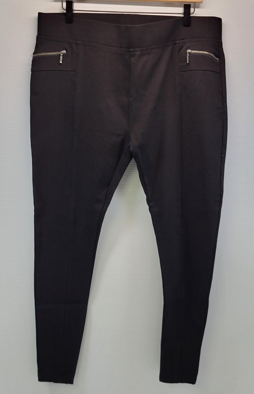 L) Matty M Woman Black Stretch Pants XXL Rayon Nylon Spandex